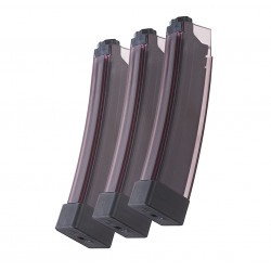 ASG lot de 3 chargeurs 75 coups pour Scorpion EVO 3 A1 (SMOKY) - 